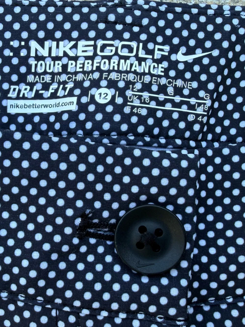 Black and White Polka Nike Dri Fit Short